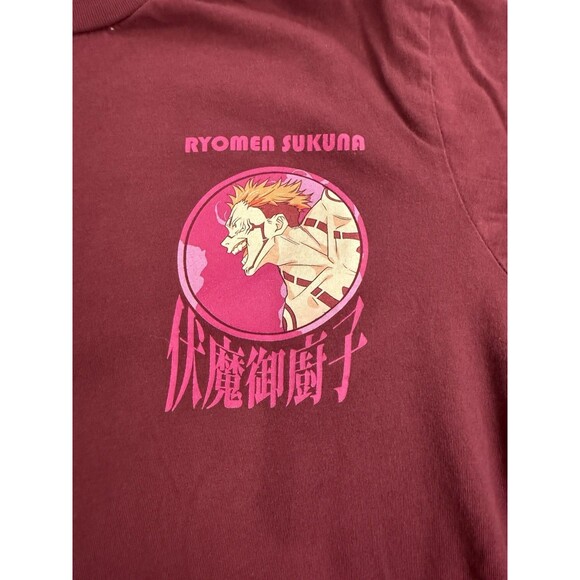 Ryomen Sukuna Maroon Shirt L King Of Curses JuJutsu Kaisen - Picture 2 of 4